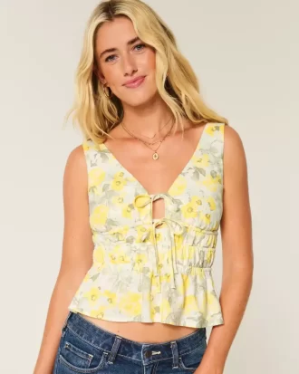 Pellavasekoitetta solmittava Peplum Top