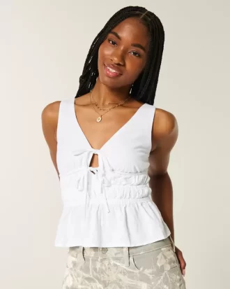 Pellavasekoitetta solmittava Peplum Top