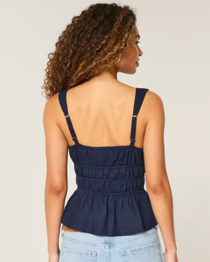 Pellavasekoitetta solmittava Peplum Top