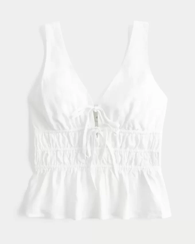 Pellavasekoitetta solmittava Peplum Top
