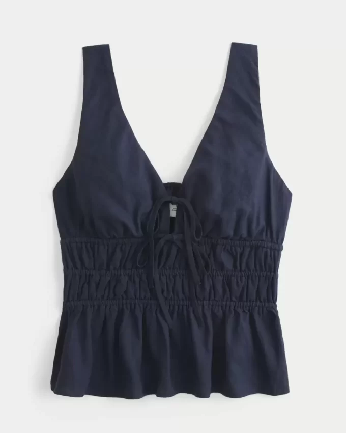 Pellavasekoitetta solmittava Peplum Top