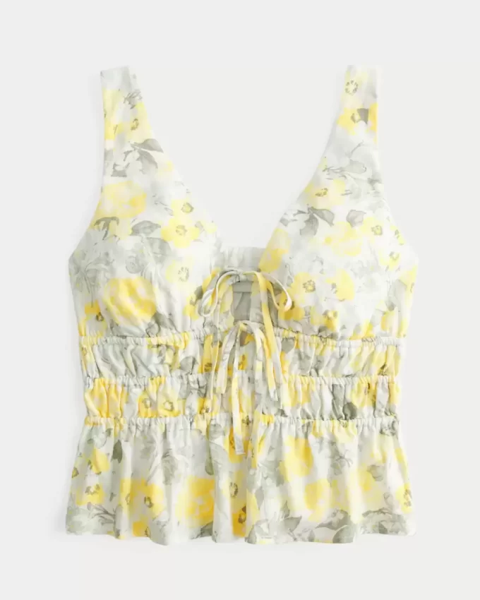 Pellavasekoitetta solmittava Peplum Top