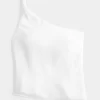 Pellavasekoitettu yhden olkapäällinen toppi