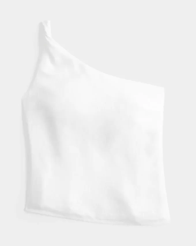 Pellavasekoitettu yhden olkapäällinen toppi