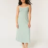 Pellavasekoitteinen avoselkäinen Slip Midi-mekko Pellavasekoitteinen avoselkäinen Slip Midi-mekko