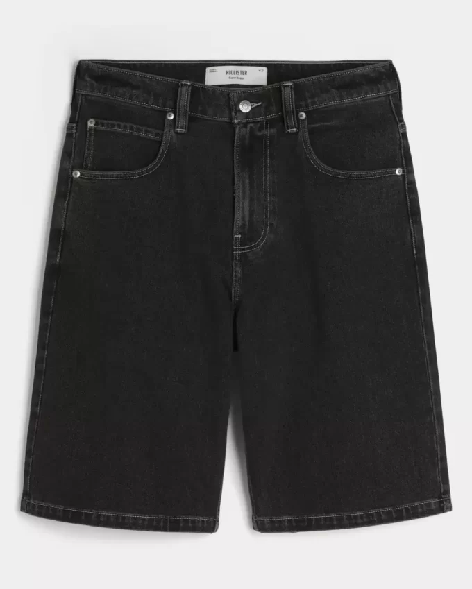 Pesty Black Cat Graphic Super Baggy Denim shortsit Pesty Black Cat Graphic Super Baggy Denim shortsit
