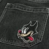 Pesty Black Cat Graphic Super Baggy Denim shortsit Pesty Black Cat Graphic Super Baggy Denim shortsit