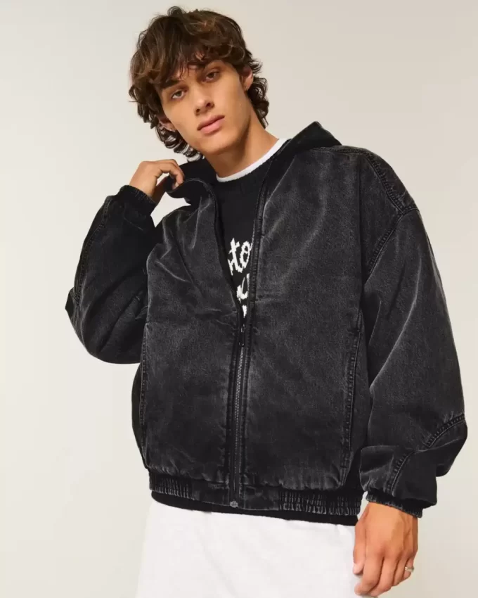 Pesty musta Denim Skater takki