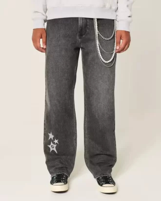 Pestyt Black Star Graphic Baggy -farkut