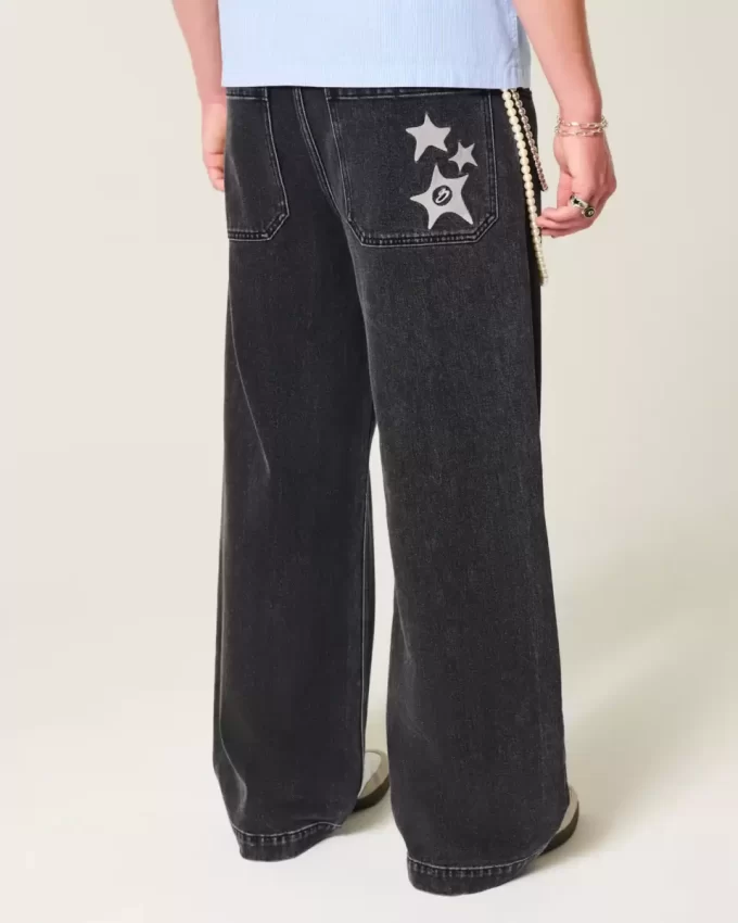 Pestyt Black Star Graphic Super Baggy -farkut Pestyt Black Star Graphic Super Baggy -farkut