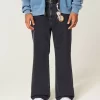 Pestyt mustat Baggy Bootcut -farkut