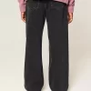 Pestyt mustat Baggy Bootcut -farkut