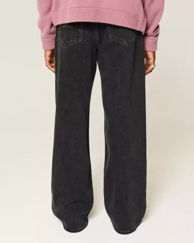 Pestyt mustat Baggy Bootcut -farkut