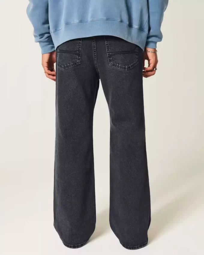 Pestyt mustat Baggy Bootcut -farkut