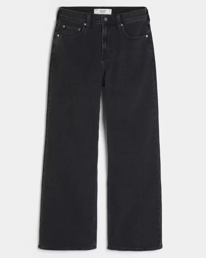 Pestyt mustat Baggy Bootcut -farkut