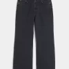 Pestyt mustat Baggy Bootcut -farkut