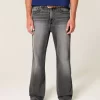 Pestyt mustat brodeeratut Baggy Bootcut -farkut Pestyt mustat brodeeratut Baggy Bootcut -farkut