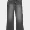 Pestyt mustat brodeeratut Baggy Bootcut -farkut Pestyt mustat brodeeratut Baggy Bootcut -farkut