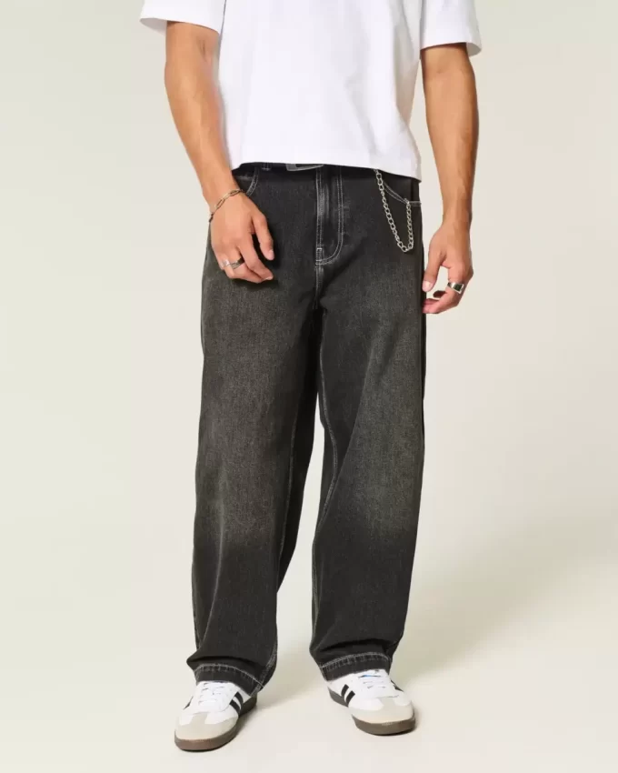 Pestyt mustat brodeeratut Snake Skater Baggy -farkut Pestyt mustat brodeeratut Snake Skater Baggy -farkut