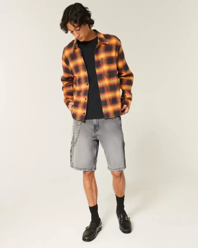 Pestyt mustat Denim Baggy Painter shortsit