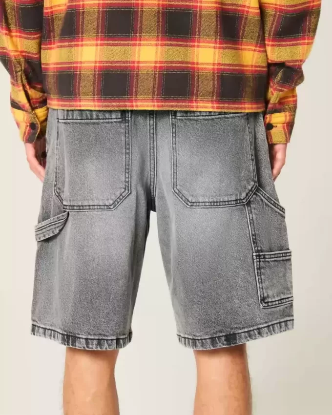 Pestyt mustat Denim Baggy Painter shortsit