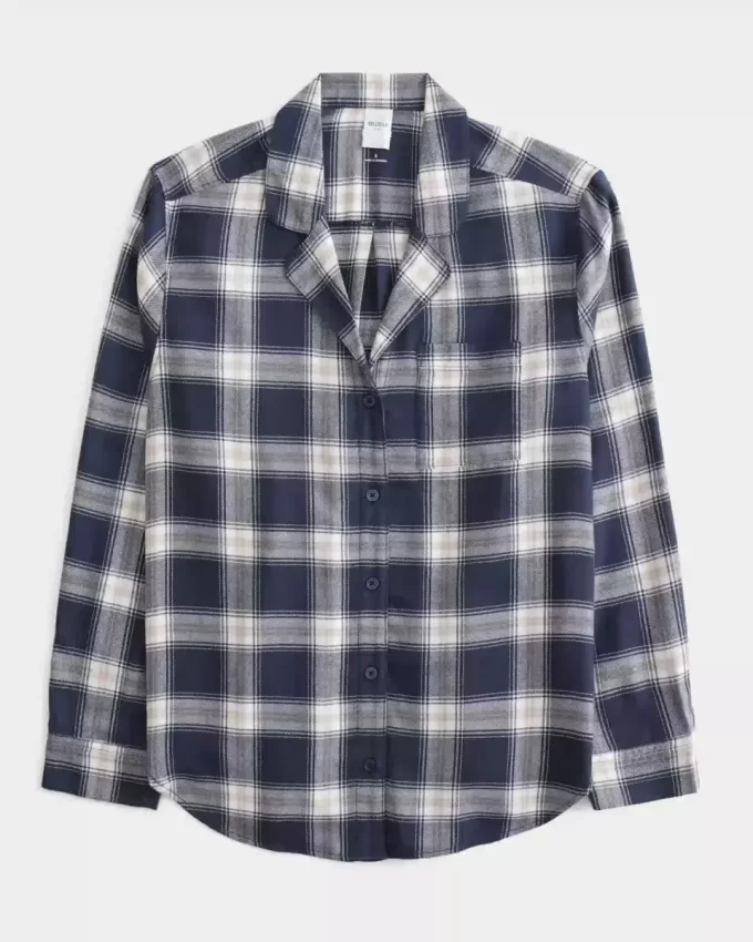 Pitkähihainen flanellipyjamatoppi Pitkähihainen flanellipyjamatoppi