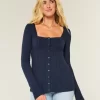 Pitkähihainen neliömäinen Babydoll-neulepaita Pitkähihainen neliömäinen Babydoll-neulepaita