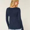 Pitkähihainen neliömäinen Babydoll-neulepaita Pitkähihainen neliömäinen Babydoll-neulepaita