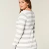 Pitkähihainen neliömäinen Babydoll-neulepaita Pitkähihainen neliömäinen Babydoll-neulepaita