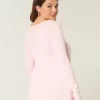 Pitkähihainen neliömäinen Babydoll-neulepaita Pitkähihainen neliömäinen Babydoll-neulepaita
