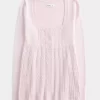 Pitkähihainen neliömäinen Babydoll-neulepaita Pitkähihainen neliömäinen Babydoll-neulepaita