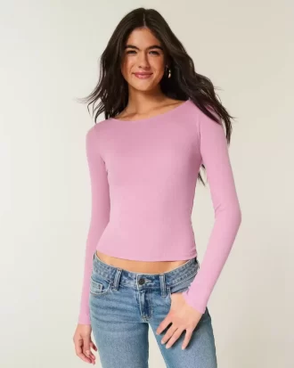 Pitkähihainen slash-neck toppi