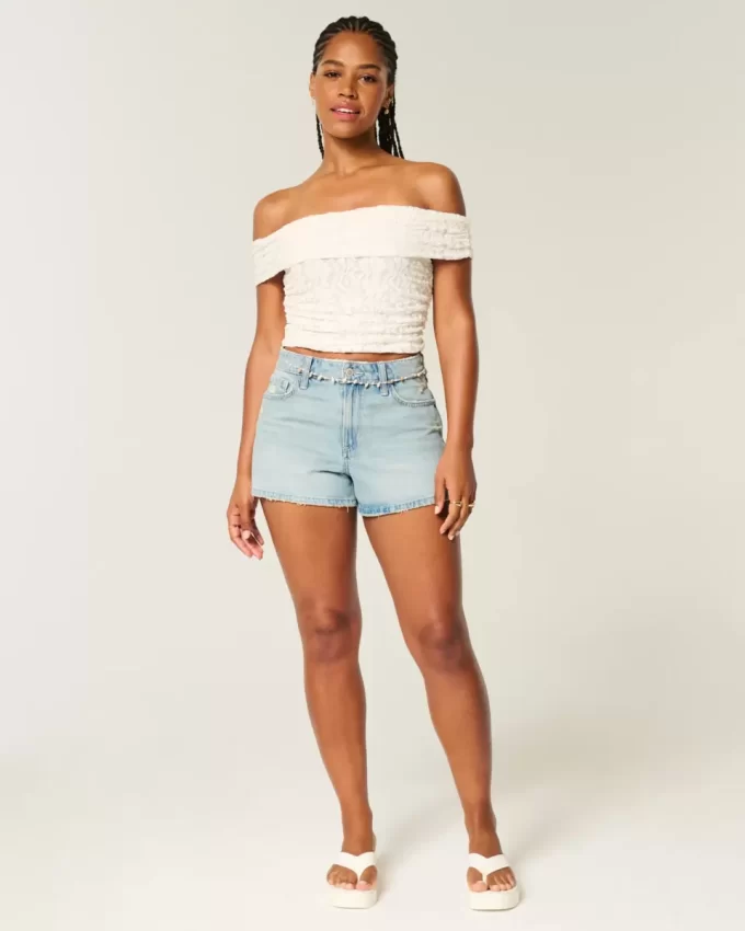 Pitsi Foldover Off-the-Shoulder Top