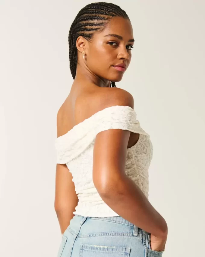 Pitsi Foldover Off-the-Shoulder Top