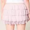 Pitsi-sifonki porrastettu Mini Skort
