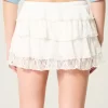 Pitsi-sifonki porrastettu Mini Skort