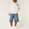 Polven alapuolelle ulottuvat Dark Wash Super Baggy Denim shortsit Polven alapuolelle ulottuvat Dark Wash Super Baggy Denim shortsit
