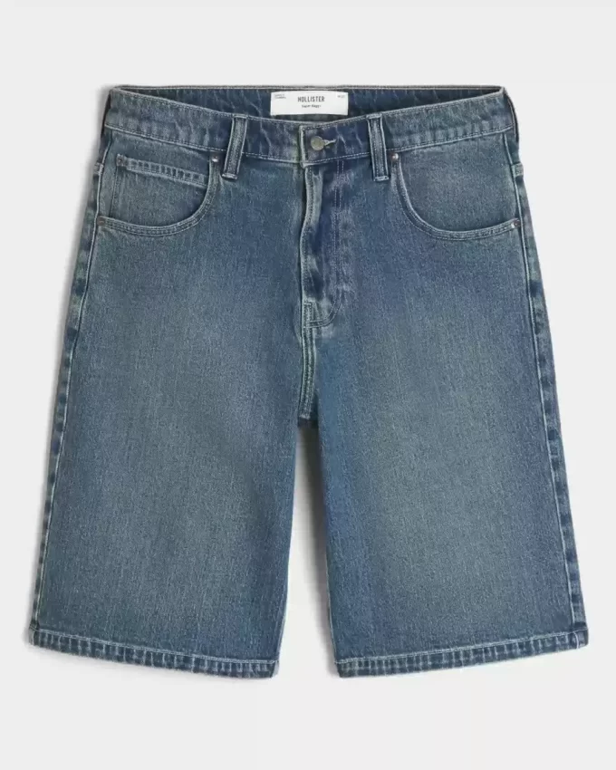 Polven alapuolelle ulottuvat Dark Wash Super Baggy Denim shortsit Polven alapuolelle ulottuvat Dark Wash Super Baggy Denim shortsit