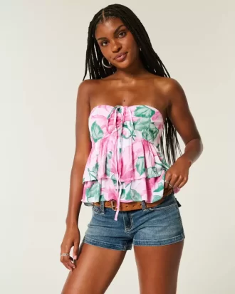 Porrastettu riimu Babydoll Top