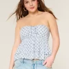 Porrastettu riimu Babydoll Top Porrastettu riimu Babydoll Top