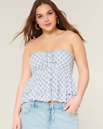 Porrastettu riimu Babydoll Top