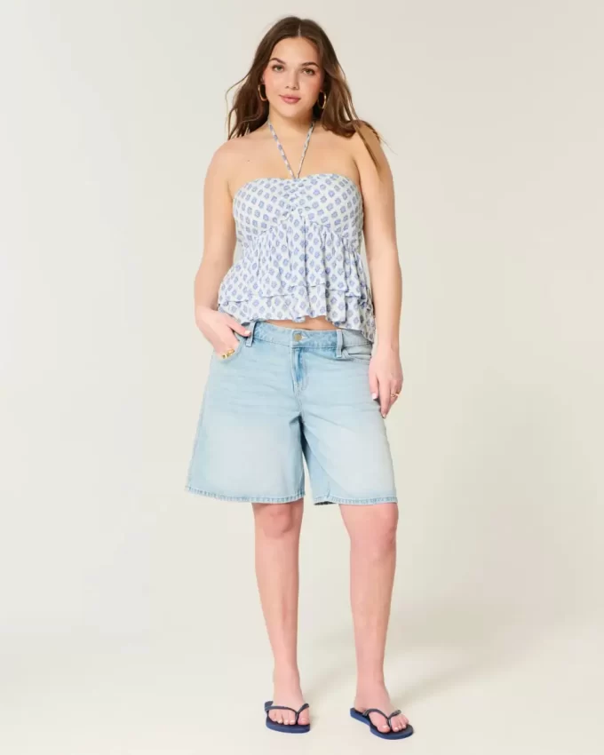 Porrastettu riimu Babydoll Top Porrastettu riimu Babydoll Top
