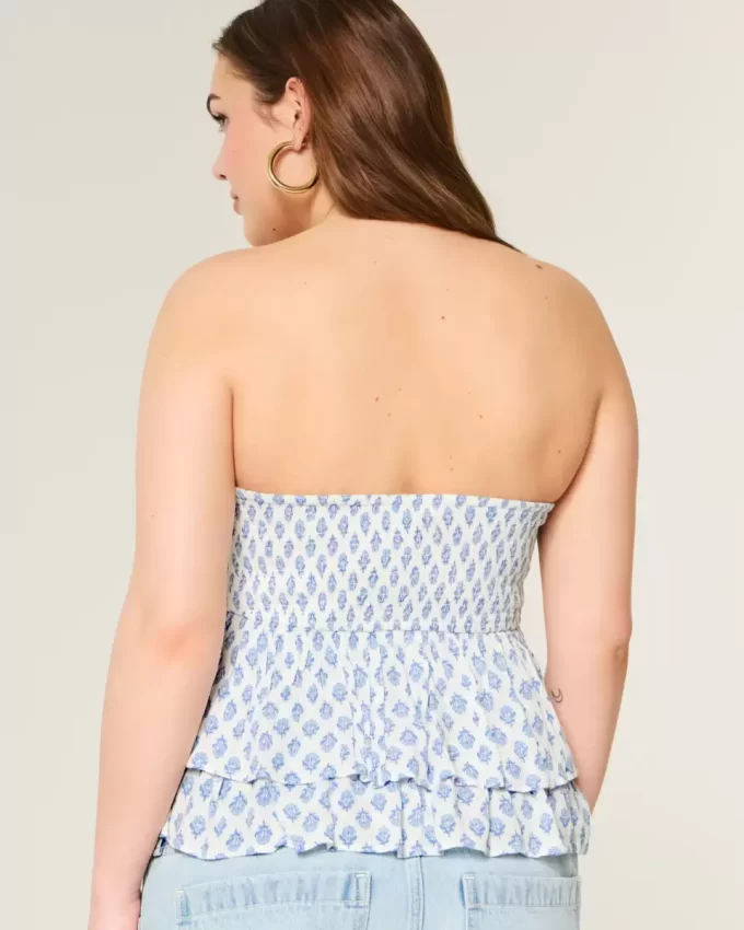 Porrastettu riimu Babydoll Top Porrastettu riimu Babydoll Top