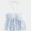 Porrastettu riimu Babydoll Top Porrastettu riimu Babydoll Top
