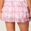 Porrastettu sifonki Mini Skort