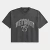 Raskas Baggy Crop Detroit Graphic Football T-paita Raskas Baggy Crop Detroit Graphic Football T-paita