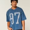 Raskas Baggy Crop Varsity Graphic Football T-paita Raskas Baggy Crop Varsity Graphic Football T-paita