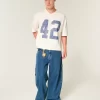Raskas Baggy Crop Varsity Graphic Football T-paita Raskas Baggy Crop Varsity Graphic Football T-paita