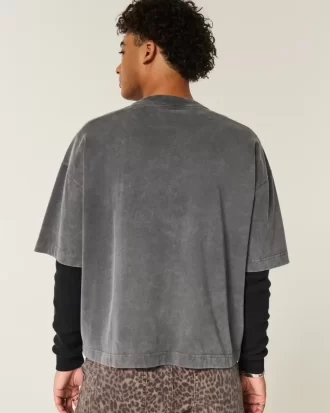 Raskas Baggy Crop Varsity Graphic Football T-paita