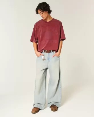 Raskas Baggy Crop Varsity Graphic Football T-paita